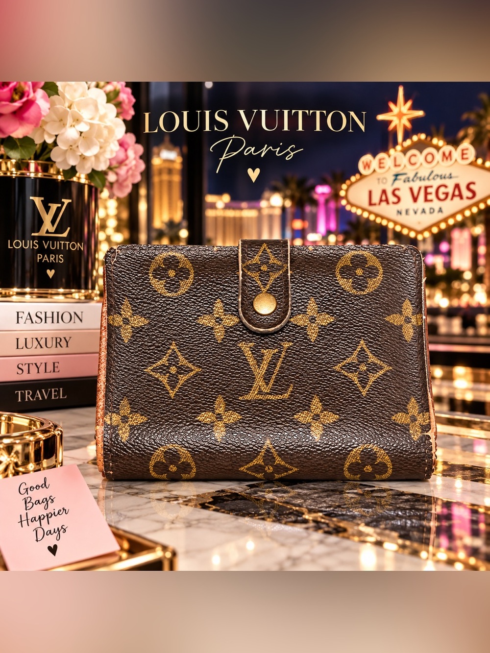VINTAGE LOUIS VUITTON M61730 MONOGRAM PORTE-MONNAIE TRÉSOR WALLET 2002
